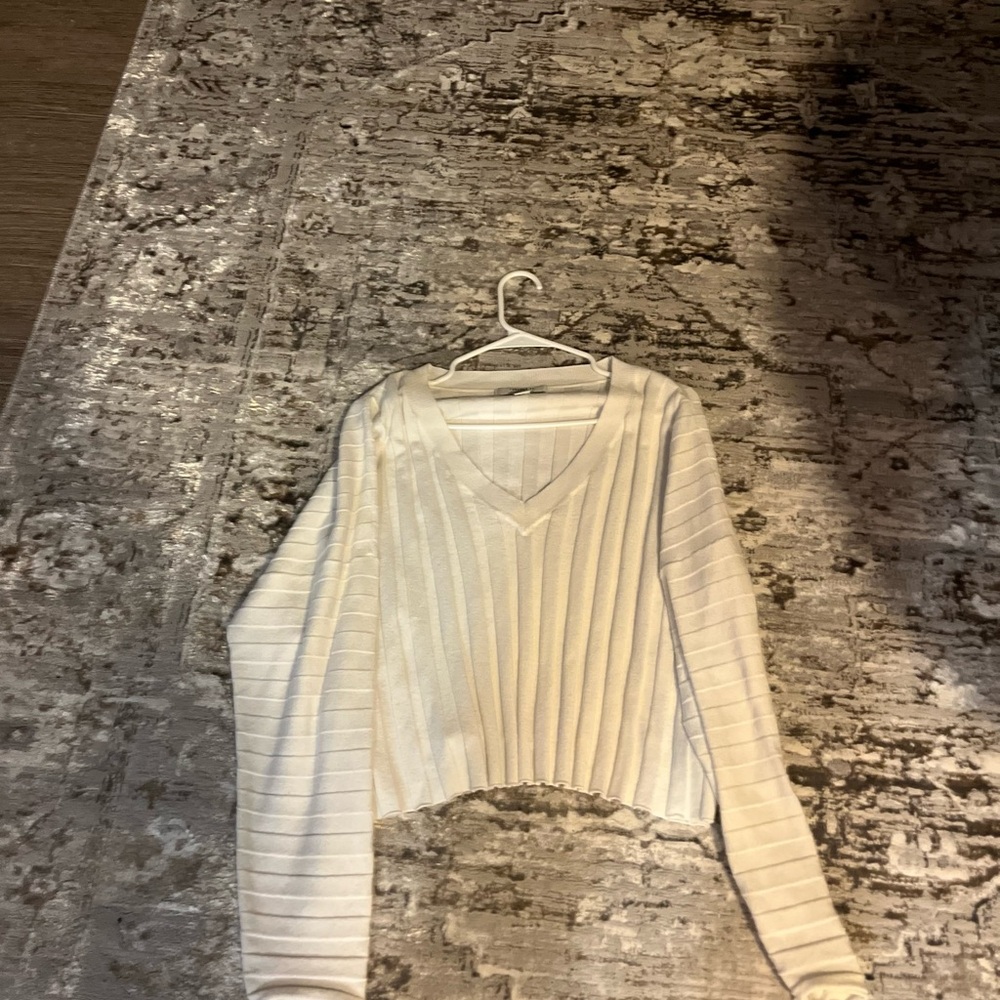 V-Neck Sweater in Cream